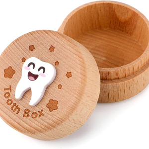 Boîte à dents de lait en bois pour garçons et filles, boîte de rangement pour dents perdues, porte-dents mignon pour tout-petits - Product Image 4