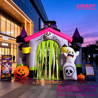 Tunnel d'Halloween de 4 m de long pour photos de rue et accessoires interactifs, tunnel gonflable de château hanté pour installation artistique et décoration