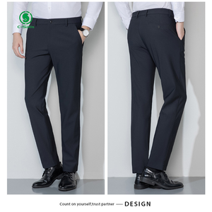 <span class=keywords><strong>Pantalon</strong></span> habillé slim à jambe droite pour hommes <span class=keywords><strong>Pantalon</strong></span> de <span class=keywords><strong>costume</strong></span> décontracté d'affaires <span class=keywords><strong>Pantalon</strong></span> habillé extensible sans repassage pour hommes - Product Image 5