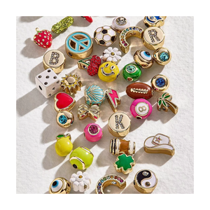 DIY chapado en oro colorido esmalte mal de ojo fútbol flor árbol fruta colgante collar - Product Image 1