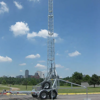 Mât d'antenne télescopique en acier pour tour de télécommunication avec surface galvanisée à chaud, levage par pompe pneumatique, hauteur de 3 à 20 mètres