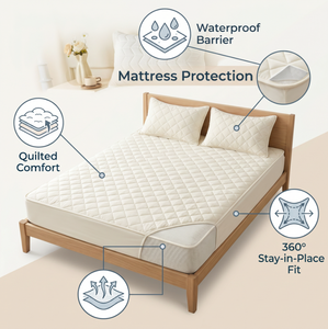 Coprimaterasso Impermeabile Trapuntato con Saldatura a Ultrasuoni, Lenzuola con Angoli per Letto <span class=keywords><strong>Matrimoniale</strong></span> Grande, Produzione e Vendita all'Ingrosso - Product Image 2