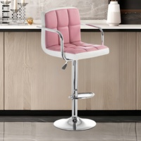 Moderner Design-Barhocker mit stabiler Drehfunktion, verstellbarer Höhe, niedriger Rückenlehne, drehbar, für Theke, Zuhause, Bar, Küche, Esszimmer, Einkaufszentrum, Fabrikgebrauch