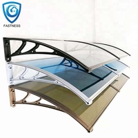 Prix LED bon marché plastique acier support métal porte auvent fenêtre pluie auvent