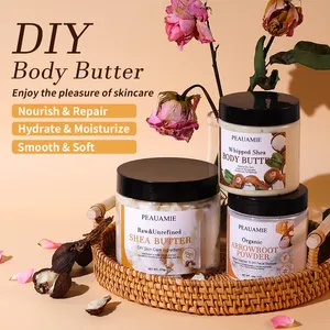 Private Label Pure Natural Organic Unrefined Shea Butter Raw Bulk Arrowroot Powder DIY Whipped Body Butter Kit