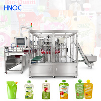 Machine de remplissage et de bouchage de sachets à bec verseur pour liquides visqueux, sauces piquantes, miel, graisses et yaourts HNOC