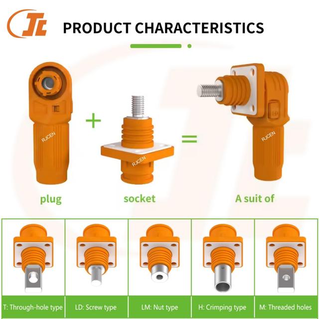 High Voltage Connector Right Angle Connector Amphenol Plus Assembly 70A-500A Battery Connector for Energy Storage System