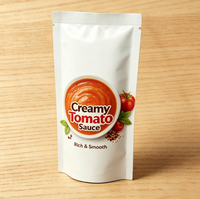 Sachet personnalisé thermoscellable pour sauce tomate, 70g, avec doublure VMPET, pochette autoportante scellable
