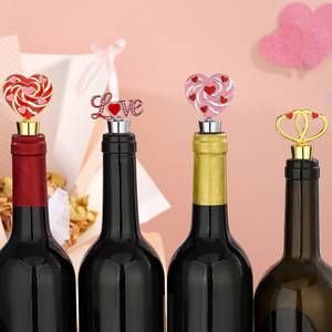 Valentine's Day <b>Wine</b> Bottle <b>Stopper</b> Love Heart Shape Zinc Alloy Food Grade Party Gift - Product Image 2