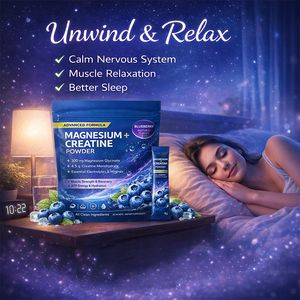 <span class=keywords><strong>Magnesio</strong></span> + Creatina en Polvo, Fórmula Avanzada, Sabor Arándano, Recuperación Muscular, Relajación, Apoyo al Sueño, Suplemento de Electrolitos - Product Image 1