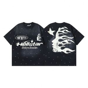 T-shirt unisexe 2026 NFC HELL Vintage Fashion Brand à manches courtes, coupe ample, en pur coton, avec lettres vieillies et effet délavé - Product Image 3
