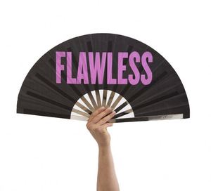 Custom Logo Printing 33cm <b>Large</b> Polyester Satin Bamboo <b>Fan</b> Traditional Folk Art Style with Carved Rainbow and Gay Pride Design - Product Image 6
