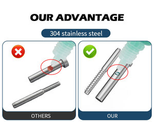 ข้อต่อสแตนเลสแบบเรียบสำหรับยึดสายเคเบิลราวกันตก - Product Image 3