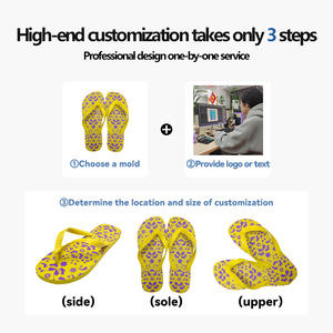 Tongs personnalisées pour sublimation, tongs à talons bas léopard, tongs jaunes, <span class=keywords><strong>sandales</strong></span>, pantoufles pour femmes - Product Image 5
