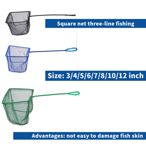Red de Pesca Cuadrada Ecológica y Duradera para Acuarios, Red de Malla Fina para Captura de <span class=keywords><strong>Peces</strong></span> de 3/4/5/6/7/8/10/12 Pulgadas, Red de Nailon Verde - Product Image 2