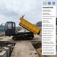 Dumper chenillé tout-terrain de 8 tonnes pour le transport en travaux publics