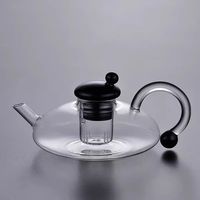 Théière en verre transparent de qualité alimentaire, avec logo personnalisé, 700 ml, moderne, luxueuse, compatible avec les fours électrocéramiques, avec filtre
