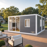 Maison conteneur préfabriquée modulaire démontable de 20 pieds, prête à l'emploi, avec isolation EPS et structure en acier, idéale pour chambre d'hôtel.