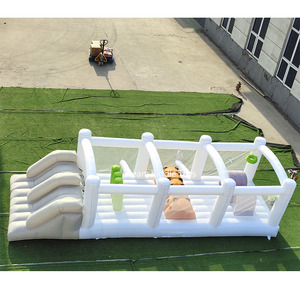 Circuito de Obstáculos Inflable para Niños, Castillo Hinchable, Parque de Atracciones, Casa de Brinco Blanca, Circuito de Obstáculos Infantil con Tobogán para Fiestas - Product Image 2