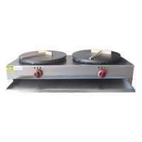XEOLEO Crêpière Commerciale Carburant Gaz Crêpe Faisant La Machine Crêpière En Fonte Double Four Double Thermostat