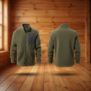 Combinaison de travail pour homme en similicuir vert olive, entièrement zippée, imperméable, respirante, protection hivernale, uniforme d'extérieur - Product Image 3