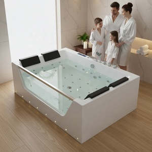 Bain à remous et spa en acrylique pour 4 personnes, autoportant avec débordement, idéal pour hôtels ou salles de bain privées - Product Image 6