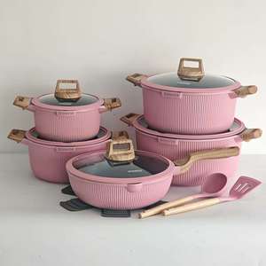 Mejor Precio, Juego de Utensilios de Cocina de Aluminio y Granito de 15 Piezas, Cacerola Antiadherente, Fabricada en China, Utensilios de Cocina <span class=keywords><strong>para</strong></span> el Hogar, Compra al por Mayor Global - Product Image 3