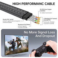 Kabel Ethernet CAT 8 40Gbps 2000MHz lebih cepat dari CAT7/CAT6/CAT5e jaringan Internet SFTP datar CAT8 LAN kabel dengan RJ45 berlapis emas