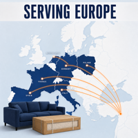Transport de meubles de grande taille par mer, rail ou camion vers l'Europe et services d'entreposage