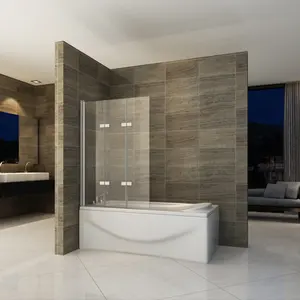 Paravent de salle de bain carré pivotant en argent pour salle de bain allemande, paravent de bain très vendu - Product Image 1