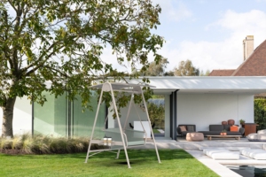 Silla Colgante Moderna de Aluminio para Exteriores con Cojín Impermeable para 1 Persona - Product Image 4