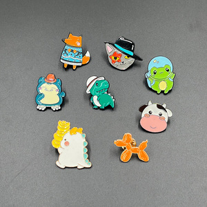 Nouvelle Arrivée Broche Créative en Alliage de Zinc à Motif Animalier de Dessin Animé, Technique d'Émail Coulant, Polyvalente, <span class=keywords><strong>Dinosaure</strong></span>, Renard, Cadeau d'Affaires - Product Image 1