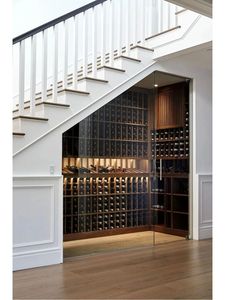 Mueble de Almacenamiento para Vinos JINGSHUN de Madera Maciza y Vidrio para Escaleras, Optimización de Espacio, Mueble de Almacenamiento para el Hogar a Medida, Listo para Armar - Product Image 4