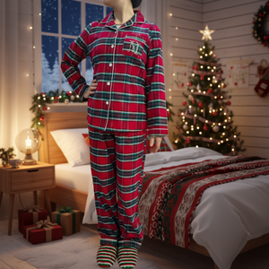 Conjunto <span class=keywords><strong>de</strong></span> <span class=keywords><strong>Pijama</strong></span> <span class=keywords><strong>de</strong></span> Manga Larga para Mujer, 100% Algodón, Rayas Navideñas, Cintura Elástica, Ropa <span class=keywords><strong>de</strong></span> Dormir <span class=keywords><strong>de</strong></span> Invierno para Navidad - Product Image 2