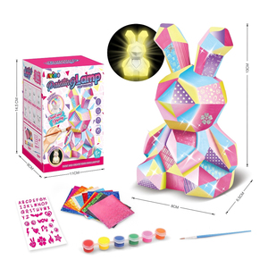 Children DIY Geometric Animal Night Light Creative Color Arts & Crafts Painting Toy Paint Your Own <b>Lamp</b> Kit for Kids - Product Image 3