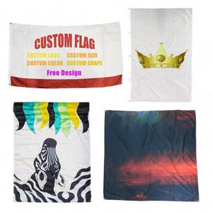 Drapeaux publicitaires personnalisés 3x5 avec impression de logo, pour expositions et publicité extérieure, bannières en polyester pour les fêtes - Product Image 1