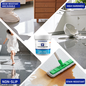 Revestimiento autonivelante de arena epoxi coloreada para pisos, uso en interiores y exteriores, pintura para pisos de cemento resistente al desgaste. - Product Image 3