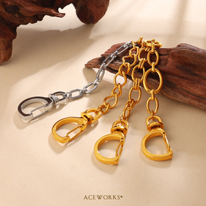 Clips para Llaveros de Cadena |   Cadena de Extensión con Cierre de Langosta de Acero Inoxidable con Baño de Oro PVD de 18K y Plata para Llavero, Bolso, Cartera, Fabricación de Joyería DIY - Product Image 4