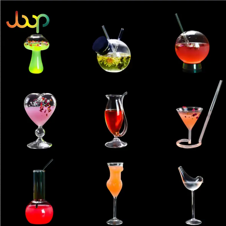 unique shape martini Glass bird shape art Unique Designed vampire wine glassJuice red wine glass with bent straw Cocktail Glass