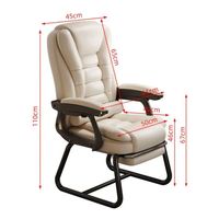 Chaise de bureau exécutive pivotante à hauteur réglable, accoudoirs fixes en PU, repose-pieds massant doux, design ergonomique moderne, base métallique – Nouveauté