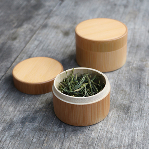 Pot à épices à couvercle en bois pur écologique de taille personnalisée bocaux en bois et en <span class=keywords><strong>bambou</strong></span> boîte à thé accessoires pour café et thé - Product Image 3