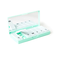 NBBLUESKY Organisateur plastique Tablet Storage Cases Customize logo 7 Compartiment Days Weekly Pill Box with Mirror