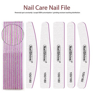 Lime à ongles double face naturelle 100/180/240 grains, écologique, fine et droite, en papier de verre, pour salon professionnel, réutilisable - Product Image 2