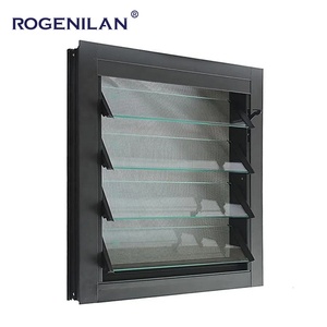 <span class=keywords><strong>Volets</strong></span> extérieurs en aluminium et verre Rogenilan, minimalistes, économiseurs d'énergie, étanches, à double vitrage trempé, avec persiennes - Product Image 2