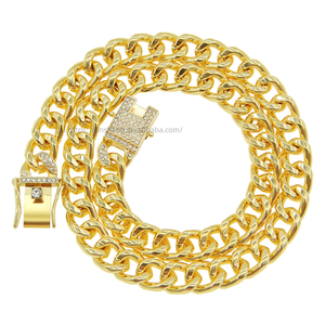 Glossy <b>Cuban</b> <b>Chain</b> Necklace Trendy Man Full Button Head Punk Locomotive Accessories Pendant Tanjing - Product Image 1