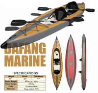 Haute qualité bas prix nouveau Style vente chaude poids léger personnalisé Portable plié deux personnes PVC Kayak de pêche
