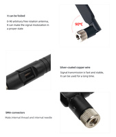Antenne de canard en caoutchouc omnidirectionnelle haute performance 5G 600-6000MHz 10dBi avec connecteur SMA pour routeur/V2X/IoT/Smart Device/UAV