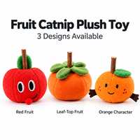 Jouet pour chat en peluche en forme de fruit avec bâton de silvervine