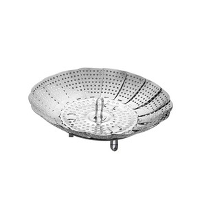 Stainless Steel Steamer Tray Folding Telescopic Household Multi Purpose Steamer <b>Basket</b> With Stainless Steel Handle - Product Image 2
