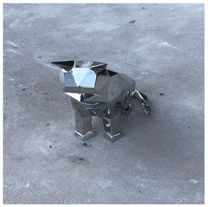 Sculpture de chat en métal poli miroir, Sculpture de chat en acier inoxydable - Product Image 5